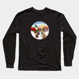 Santa Offers a Treat to His Akita Long Sleeve T-Shirt